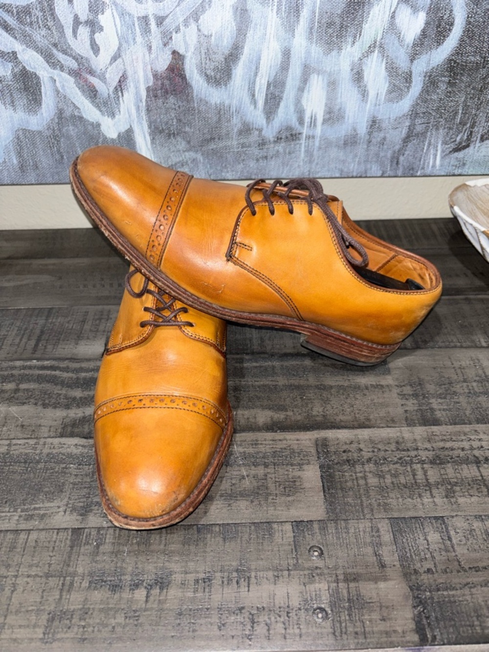 Allen Edmonds Clifton walnut brown leather cap toe Oxfords SZ8 - Picture 7 of 14